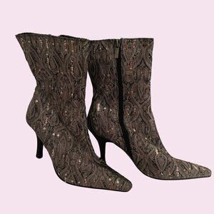 Anne Michelle Size 8.5 Silver Heel Boots